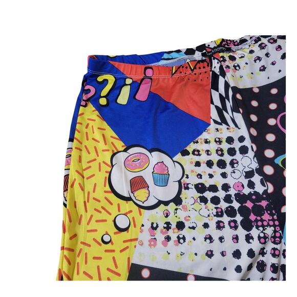 Graphic novelty print comic book plants fit and flare bootleg boot cut trendy - Picture 5 of 12